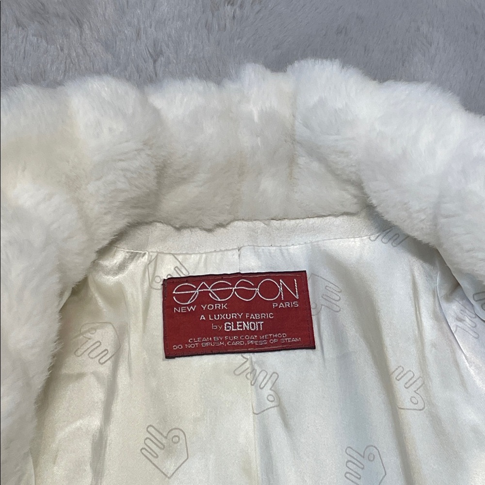 Sasson Vintage 70's Womens Coat Faux Fox Fur Round Collar - Picture 5 of 7